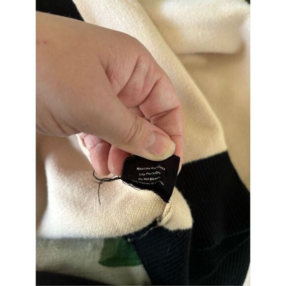 Monrow black tan color block cardigan with sleeve detail size medium old money - Picture 4 of 14